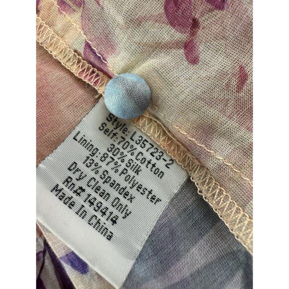 Johnny Was Jade Etta Pink Patchwork Floral Silk Cotton Dress Size L Boho - Picture 12 of 12